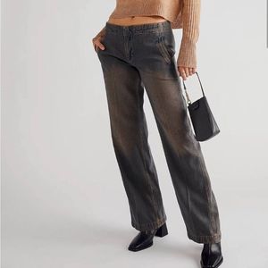 NWT Free People Castella Low Rise Bootcut Trouser Jeans - Size 24 - Brown